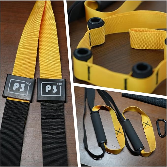 Home Suspension Training Kit, Bodyweight Resistance Straps for Full-Body Workout, Portable Gym Equipment with Handles, 2 Packs Resistance Loop Exercise Bands, for All Fitness Levels Suspension Trainer