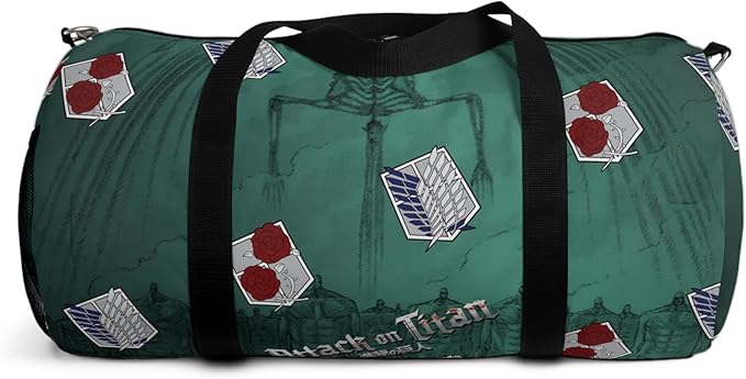 Anime Gym Bag for Women Men - Large Capacity Waterproof Workout Fitness Travel Sports Bags Fashion Street Camping ExpandaCLe Carry On Duffle Bag For Couple (Green Ttan) PTY