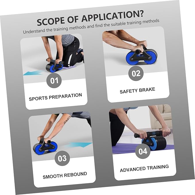 Balacoo Automatic Rebound Ab Roller Wheel Fitness Equipment for Beginners Sturdy ABS Material Core Strength Training Tool for Home Workouts for Abdomen Exercise
