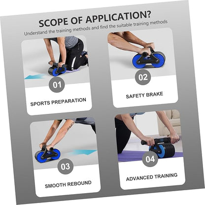 Balacoo Automatic Rebound Ab Roller Wheel Fitness Equipment for Beginners Sturdy ABS Material Core Strength Training Tool for Home Workouts for Abdomen Exercise