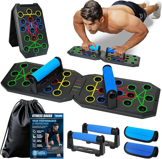Portable Push Up Board - 20 in 1 Foldable Pushup Board Fitness - Push Up Bar at Home Gym - Strength Training Equipment for Men and Women