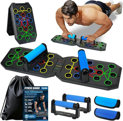 Portable Push Up Board - 20 in 1 Foldable Pushup Board Fitness - Push Up Bar at Home Gym - Strength Training Equipment for Men and Women