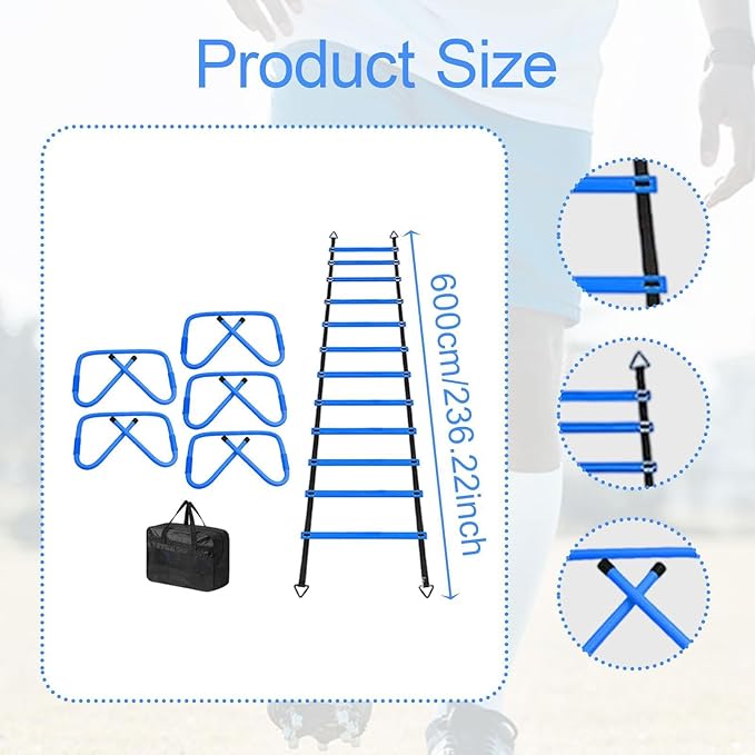 Yiju Soccer Agility Ladder Speed Ladder Coordination Flexible Footwork Equipment Training Ladder for Exercise Home Outdoor Sports