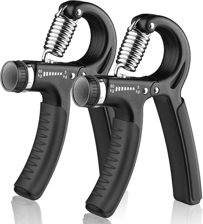 AIXPI Grip Strength Trainer, Hand Grip Exerciser Strengthener with Adjustable Resistance 11-132 Lbs (5-60kg), Forearm Strengthener, Hand Exerciser for Muscle Building and Injury Recover 2 Pack