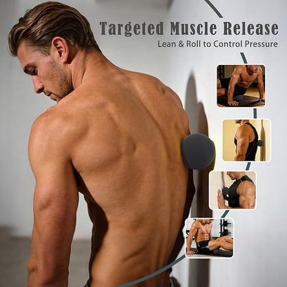 Massage Balls, 2 Pack Firm Silicone Massage Ball Set (Smooth & Textured, 3.54" & 3.22"), Muscle Relaxation, Trigger Point & Myofascial Release for Back, Neck, Shoulder & Foot