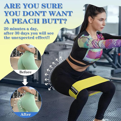 Resistance Bands Set, Exercise Bands with Non-Slip Design for Hips & Glutes, 3 Levels Workout Bands for Women and Men, Booty Bands for Home Fitness, Yoga, Pilates