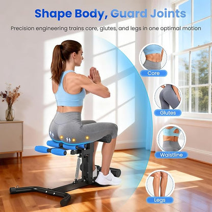 RELIFE REBUILD YOUR LIFE Deep Squat Machine, Adjustable Height Glute Trainer for Women, Core & Leg Workout Equipment for Home Gym, Butt & Thigh Toner