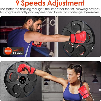 KOCASO Music Boxing Machine with Boxing Gloves - Wireless Smart Music Boxing Machine, 9 Speeds & 9 Modes Light - Wall Boxing Punching Pad Electronic Workout Machine for Home Gym