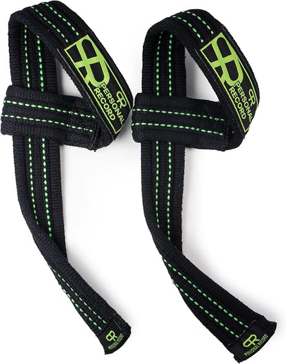 PR Lifting Straps for Weightlifting – Heavy Duty Deadlift Straps with Extra Thick Material for Grip & Wrist Support – Gym Wrist Straps for Powerlifting, Bodybuilding, Strength Training Personal Record