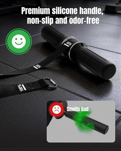 Forearm Strengthener & Forearm Exerciser, Wrist Roller with Thick Silicone Handle, Forearm Trainer with Heavy-Duty Nylon Strap for Muscle Building, Grip Strength and Recovery