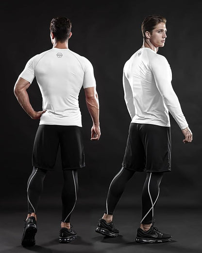 DRSKIN 3, 2 or 1 Pack Men's Compression Shirt Short Sleeve Top Baselayer Sports T-Shirt Athletic Running Active Workout