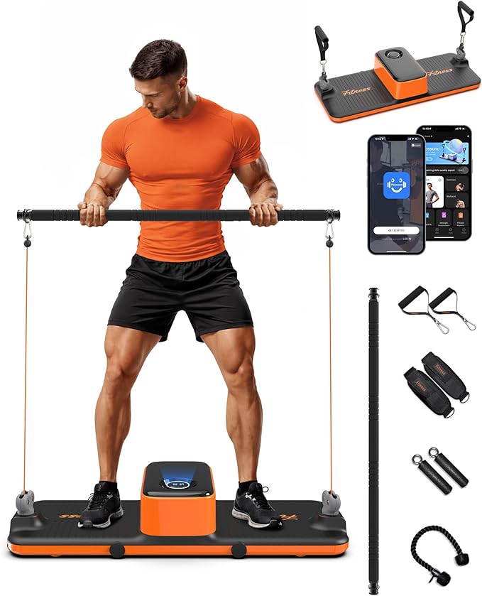 Smart Portable Home Gym Strength Training Workout Cable Machine, All in one Gym,Functional Full Body Fitness Equipment, 220LBS Resistance,Compact for Travel,Small Space & Home Exercise