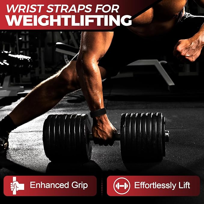 Weight Lifting Straps, Wrist Straps for Weightlifting Enhanced Grip Wrist Wraps for Weightlifting Deadlift Pull Up Workout Gym Hand Grips Weight Grips for Women&Men Rypt Grip