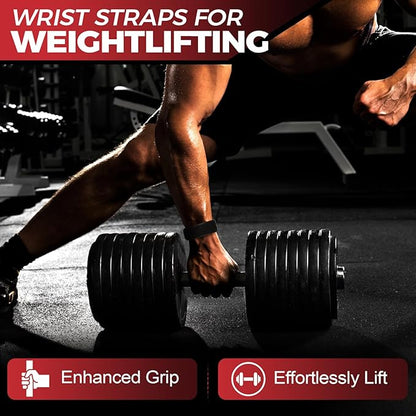 Weight Lifting Straps, Wrist Straps for Weightlifting Enhanced Grip Wrist Wraps for Weightlifting Deadlift Pull Up Workout Gym Hand Grips Weight Grips for Women&Men Rypt Grip