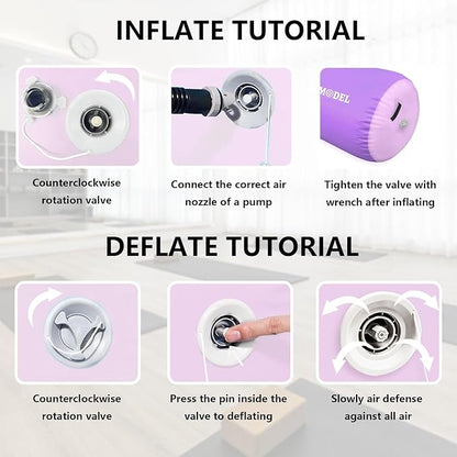 Air Roller Gymnastics Barrel Inflatable Tumbling Roller Air Mat, Air Barrel Gymnastics Tumble Track Mat with Pump for Backhandspring/Training Cheerleading/Yoga/Home and Outdoor Use