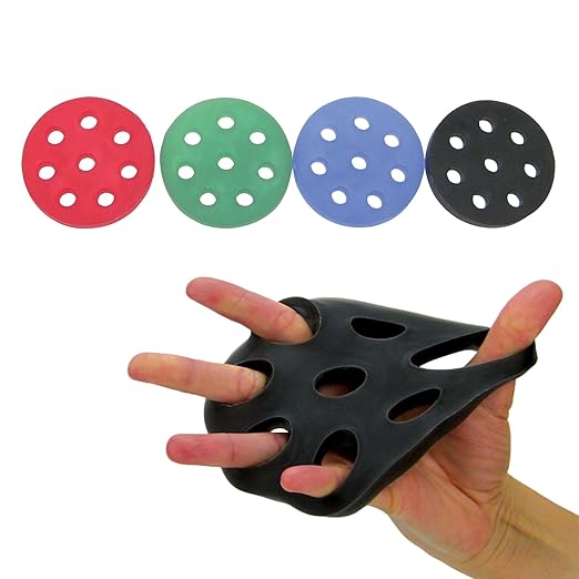 THERABAND Hand Xtrainer Set, Non-Latex Hand Exerciser for Progressive Hand Therapy, Strengthen Fingers, Hands and Forearms, Grip Trainer, Strengthener, Helps Relieve Joint Pain, 4 Resistance Levels (Red/Green/Blue/Black)