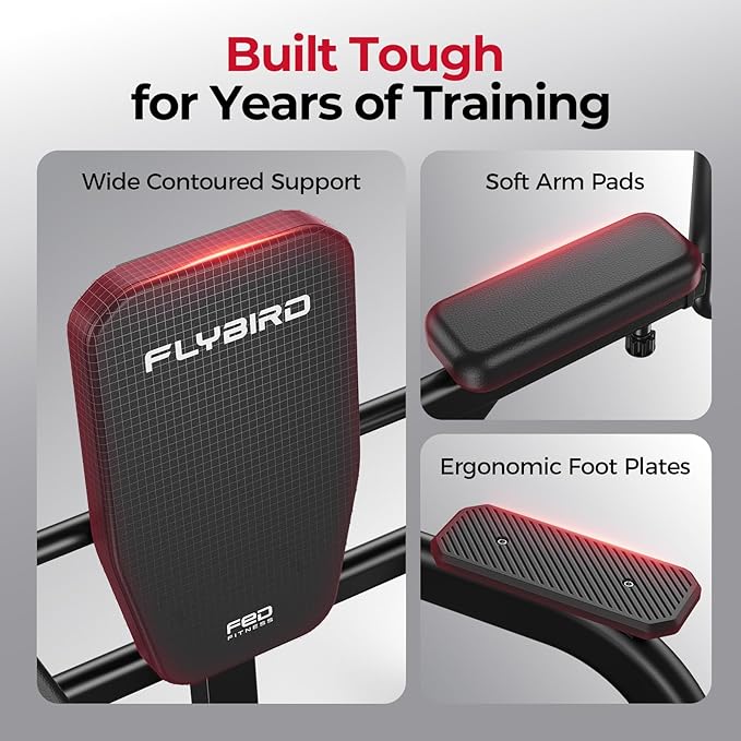 FLYBIRD Power Tower Pull Up Bar Station, Heavy Duty Dip Station with Adjustable Height, Multi-Function Pull Up Station for Home Gym Strength & Ab Workout, 800 LBS Capacity | FED Fitness