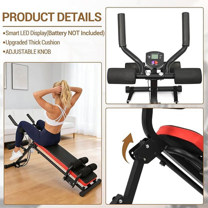 2 in 1 Ab Bench, Adjustable Ab Workout Bench,Exercise Machine Bench Home Gym for Sit-Up,Glider,Push UP, Max Weight Capacity 330 Lbs