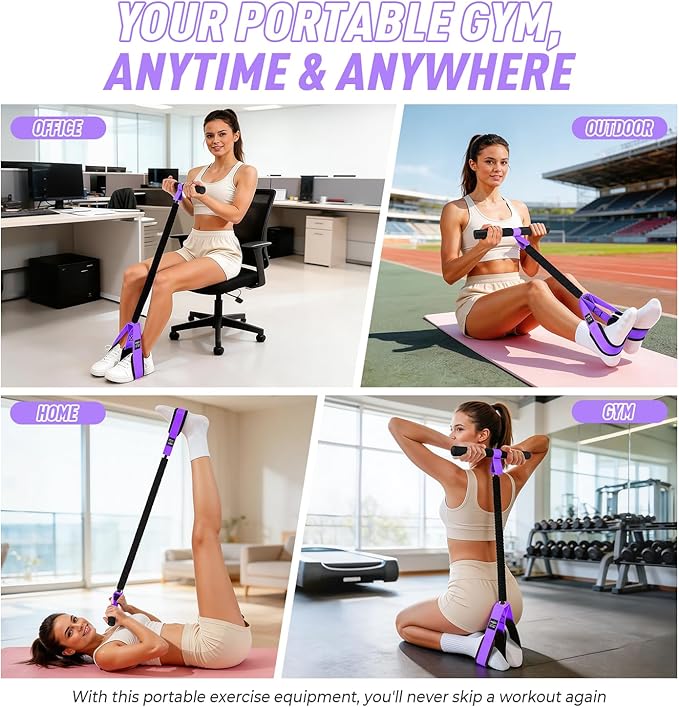 Upgraded Durable Pedal Resistance Band with Handle, Thickened Latex Tubes and Soft Foam Fabric Foot Pedal, Sit Up Exercise Equipment for Abdomen, Waist, Arm, Core/ABS, Leg, Physical Therapy