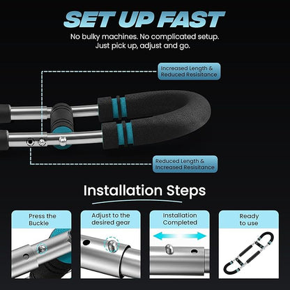 Twister Arm Trainer – Adjustable 60–100 lbs Chest Exerciser – Home Gym Workout Equipment for Men & Women – Upper Body Strength Trainer for Chest, Arms, Shoulders, Back – Steel Spring Fitness Machine