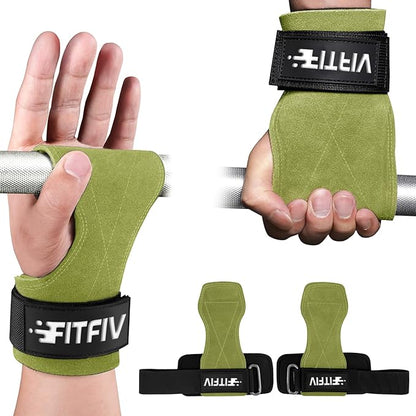 Weight Lifting Wrist Strap, Double Leather Weightlifting Wrist Straps for Gym Strength Training, Neoprene Padded Wrist Wraps - for Men & Women (Pair)