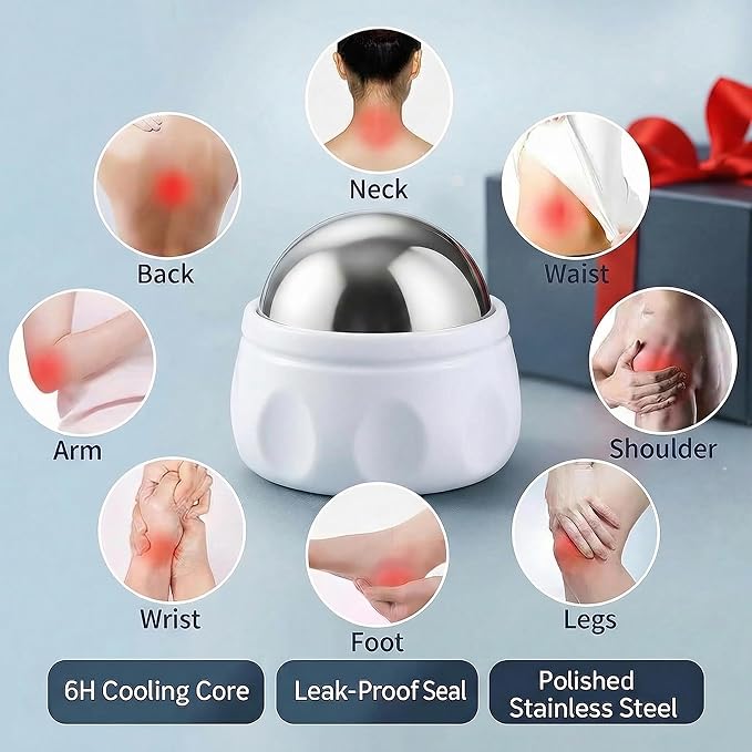 Massage Ice Roller Ball - Roller for Muscles Deep Tissue - Stays Cold for 6 Hours, Plantar Fasciitis Roller, Sports Fitness Relaxations Gift, Rapidly Relieve Muscle Pain and Tension