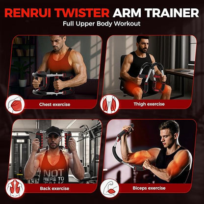 Twister Arm Trainer, Chest Workout Equipment for Men & Women Adjustable 5 Resistance Levels (40-130 lbs), Ergonomic Home Gym Strength Trainer with Anti-Slip Handles & Carry Bag