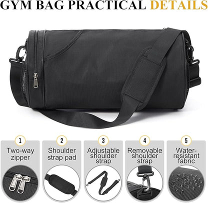 Small Sports Gym Bag Workout Lightweight Mini Duffel Bags for Men Women,Daily Bag,Medium(Black)
