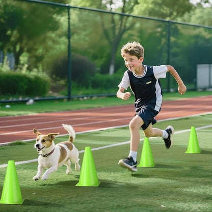 24pcs Cones 9 Inch Soccer Cones and Plastic Traffic Cones, Durable Cones for Sports Training, Ideal for Soccer, Basketball, Football, Skating, and Agility Drills Practice