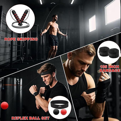 Punching Bag Set for Adults, 4FT Heavy Boxing Bag Set with 12 OZ Boxing Gloves, Suitable for MMA Karate Kickboxing Boxing Muay Thai Training at Home or Gym - Unfilled Heavy Bag