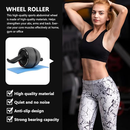 DOITOOL Automatic Rebound Ab Wheel Roller with Knee Mat, Fitness Wheel Exercise Equipment for Core Workout and Abdominal Training, Home Gym Strength Trainer for Men and Women