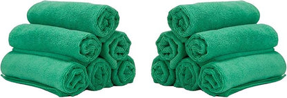 Arkwright Microfiber Gym Towel - (Pack of 12) Soft Lightweight Quick Dry Hotel Quality Hand Towels, Sweat Absorbent, Perfect for Workout, Yoga, Spa, Bathroom, 15 x 24 in, Green