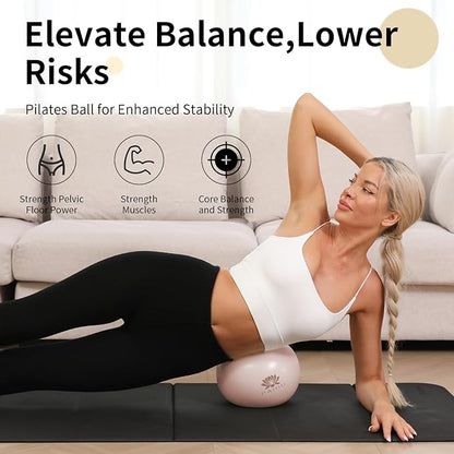 Pilates Ball 10-inch Core, Anti-Explosion and Anti-Slip Mini Yoga Balls, Suitable for Pilates, Yoga, Core Training, Physical Therapy, Balance, Stability, Stretching Exercises