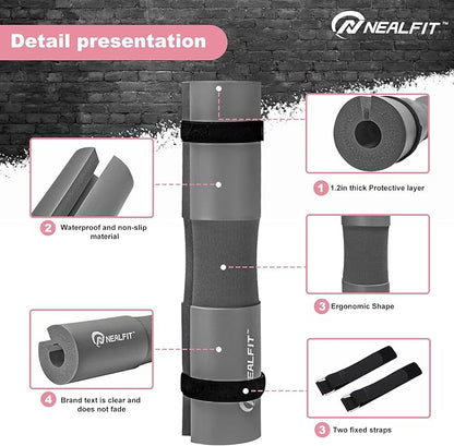 Barbell Pad Squat Pad for Squats—Squat Bar Pad—Great for Weightlifting,Lunges and Hip Thrusts—Foam Sponge Pad—Fit Standard and Olympic Bars Perfectly