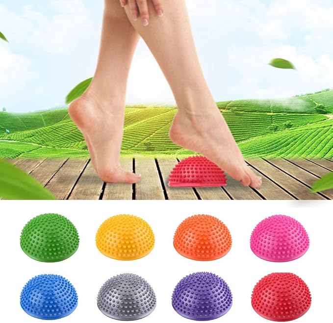 Yoga Half Balls, PVC Inflatable Yoga Exercise Ball Yoga Balance Disc for Yoga Fitness Home Gym Workout(purple)