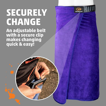 Orange Mud Transition & Seat Wrap V2.0 – Purple Car Seat Cover, Changing Kilt & Towel in One – Quick-Dry, Secure Wrap for Runners, Cyclists, Triathletes, Gym & Outdoor Use