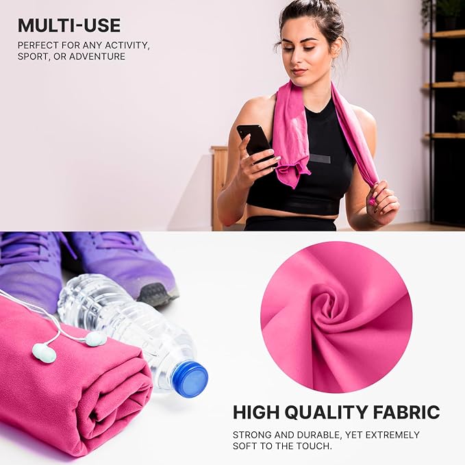 Wet Work Microfiber XL(60”x36”) Bathroom Towels, Thin & Lightweight, Super Absorbent, Quick Dry, Ultra-Soft, Lint Free, Compact, Perfect for Yoga, Pool, Shower Towel, Micro Fiber Towels
