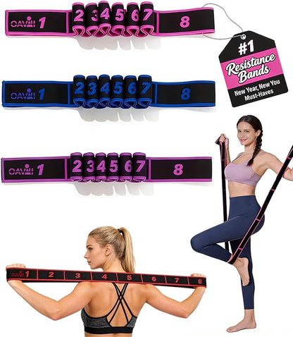 Fitness Resistance Bands for Stretching and Yoga with Handles, Number Fashion Puller, Exercise Cordless Battle, Ropes Beginner Light Fit, Numbers Full Body Tension Rope Bungee Strap