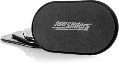 Super Sliders 5-3/4" x 9-1/2" XL Oval Reusable Furniture Sliders for Carpet, Anti-Slip Protective Furniture Moving Pads for Beds, Sofas, Dressers, Set of 4, Black