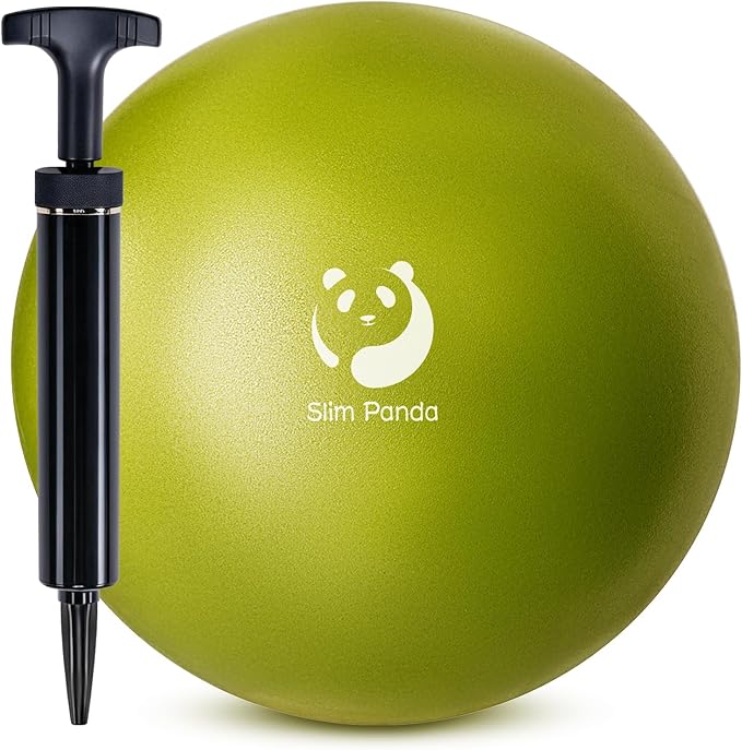 Slim Panda Pilates Ball, 9 Inch Small Exercise Ball, Anti Burst Mini Yoga Ball for Stability, Workout, Barre, Core Strength, Physical Therapy, Balance, Stretching