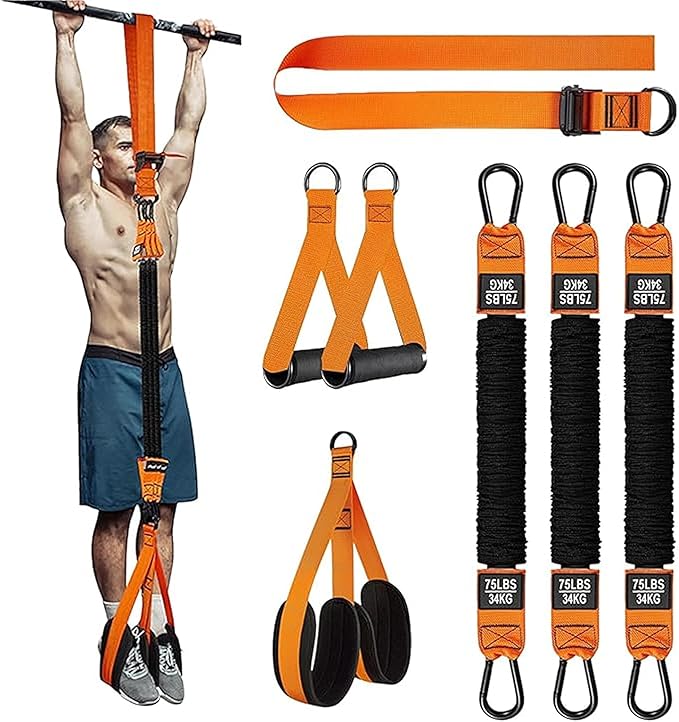 Resistance Bands Set for Pull Up Bar, Exercise Bands with Handles, Home Gym Workout Equipment, Pilates Fitness Resistance Bands, Lifting Straps for Pull Ups, Doorway Pull Up Bar Accessory