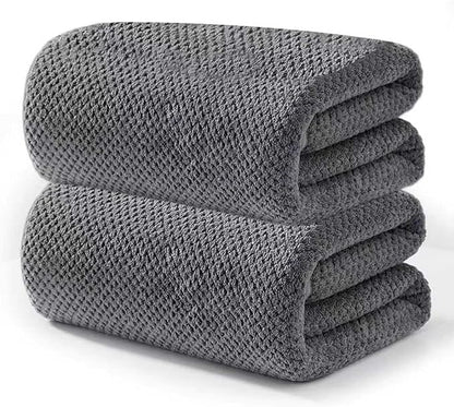 2-Pack Microfiber Towels 27x54(Inches), Ultra Soft Quick Dry Bath Towels, Highly Absorbent & Lightweight for Gym, Yoga, Travel, Spa, Home & Post-Workout, Large Bath Sheet Set
