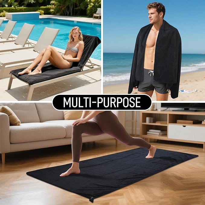 SUNLAND Microfiber Gym Bath Towel Ultra Soft Travel Camping Towel Super Absorbent Swimming Sport Towels with Carry Bag for Adults and Children
