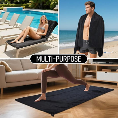 SUNLAND Microfiber Gym Bath Towel Ultra Soft Travel Camping Towel Super Absorbent Swimming Sport Towels with Carry Bag for Adults and Children