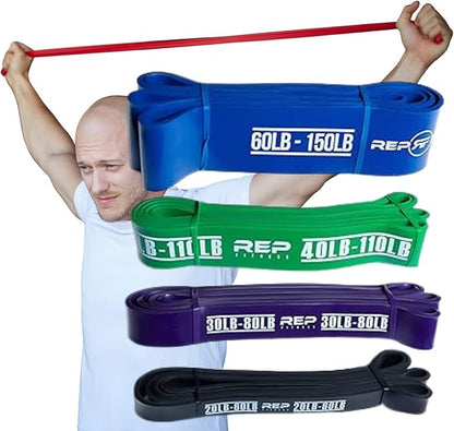 Rep Fitness Pull-Up Bands Resistance Exercise Workout Equipment Set for Home Gym Training – Heavy Duty Stretch Band for Assisted Pullups, Strength Training, Physical Therapy, and Fitness Workouts