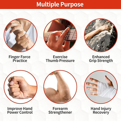 Adjustable Grip Strength Trainer Kit 5-in-1 with Counter, Hand Gripper & Finger Exerciser for Forearm Strength, Physical Therapy for Carpal Tunnel & Arthritis, Portable Workout Equipment for Rock Climbing & Gym, Gifts for Men