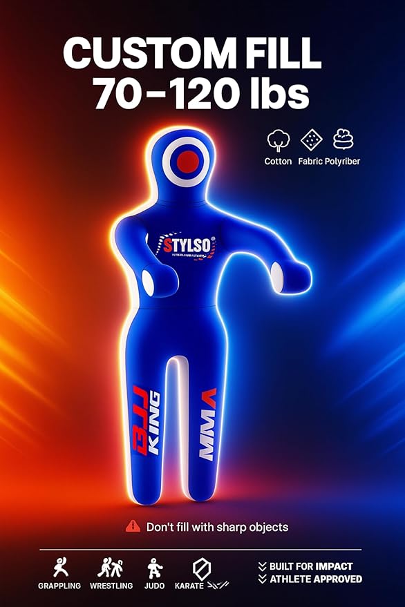 Unfilled Grappling Dummy – Adult Life Size Wrestling & BJJ Training Dummy, MMA Jiu Jitsu Judo Takedown & Throwing Practice, Heavy-Duty Triple-Stitched Canvas Submission Dummy