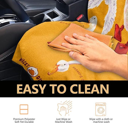 Duck Wrinkle Rus Car Seat Towel – Sweat-Proof Workout Seat Protector, Quick-Dry Microfiber Towel Car Seat Cover for SUV Truck Sedan, Washable After-Gym Sweat Towel (Cheers Duck Design)