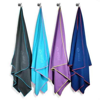 Flow Swim Gear Flow Hydro Sport Towel - Microfiber Quick Dry Swimming Towels for Swim, Pool, Triathlon, and Other Water Sports in Medium and Large Sizes (Lime, X-Large (72" X 40"))