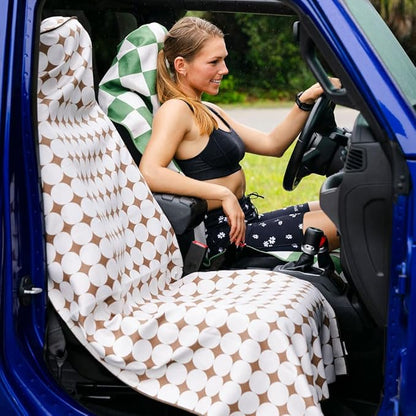 Sprints Athletic Running Towel, Full-Sized, Car Seat Cover - Performance Microfiber (Kaleidoscope Cream)